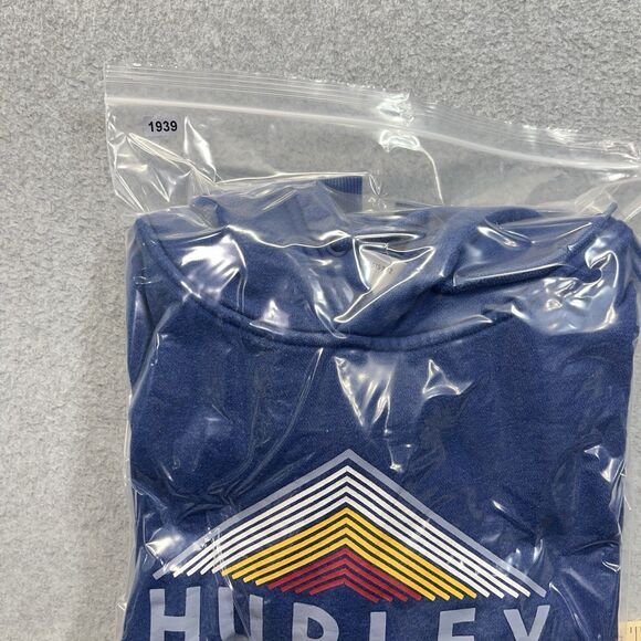 Hurley Hoodie Men’s Medium Blue Graphic Pullover Sweatshirt Drop Tag HMF21-02999 - Picture 12 of 12